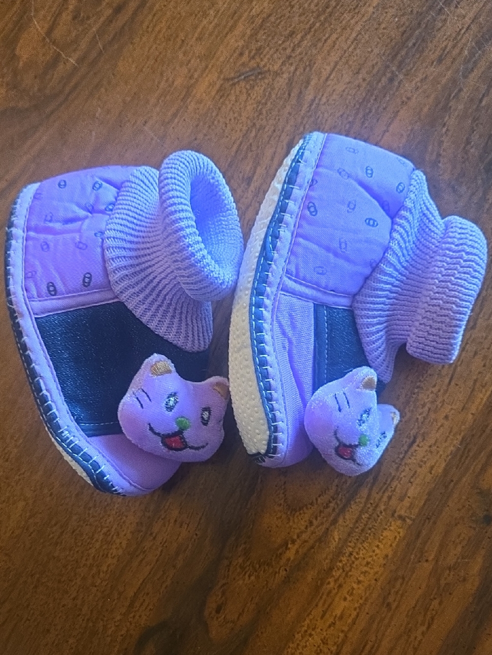 Kids Purple Cat Slipper Shoes